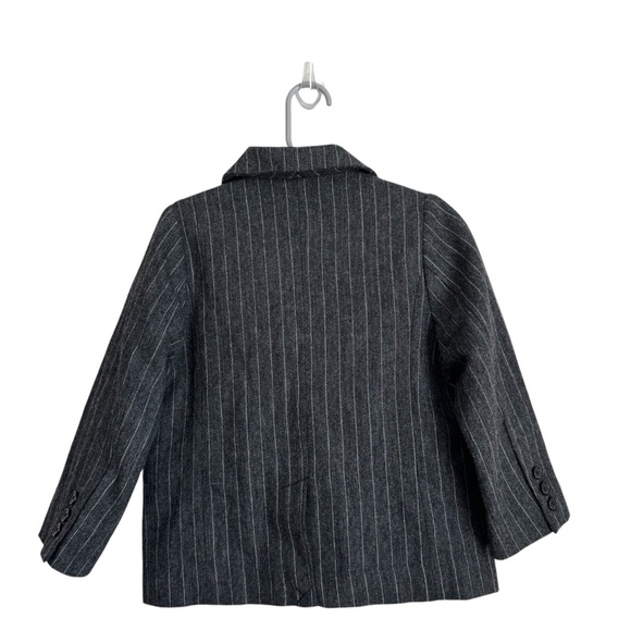 Janie And Jack Gray Wool Blend Pinstripe Blazer Suit Jackets Size 3T NWT - Picture 2 of 8